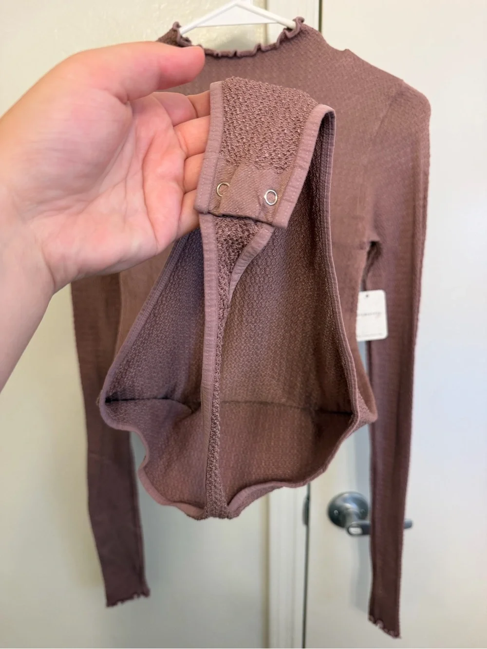 NWT Free People Make It a Mock Neck Bodysuit Dusty Rose Size M/L